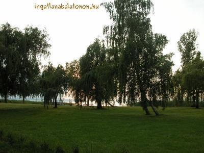 Vízparti, önálló nyaralóház, árnyékos szabadstrand szélén