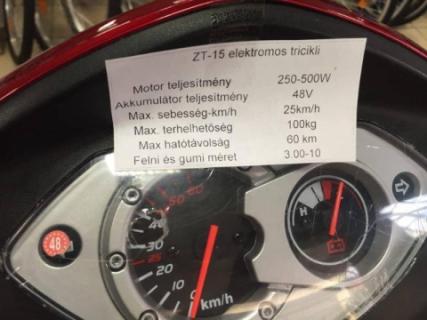 ZT-15 Elektromos tricikli szinte új
