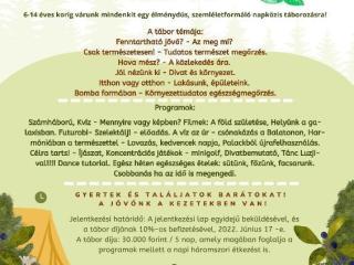 Nyári környezetvédő napközis tábor június 27-július 1-ig