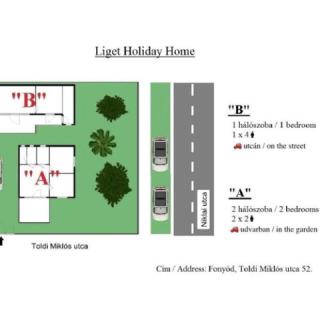 Liget Holiday Home, 2 apartman 8 férőhely