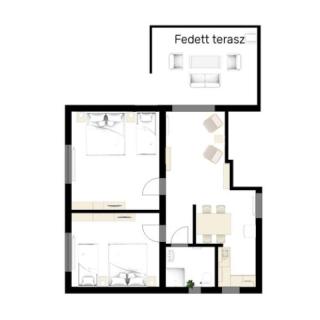 Sirocco Apartman, 1 apartman 6 férőhely