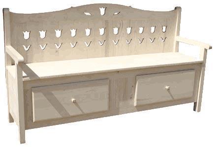 Tulipános lócák, székek, karnisok, asztalok, saroklócák